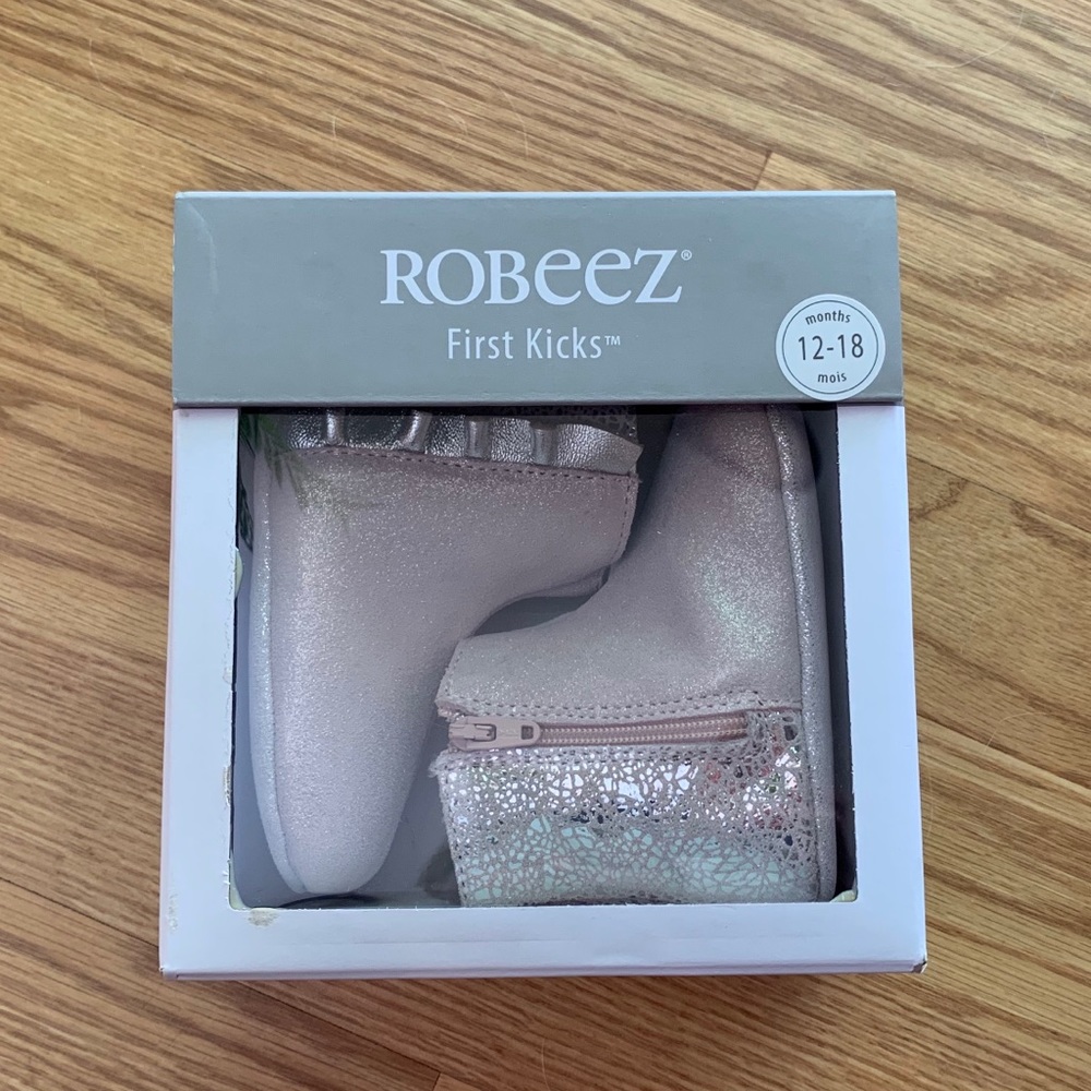 Robeez First Kicks Pink Madison Boot 100% Leather